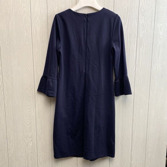 Boden Lavinia Blue Ponte 3/4 Bell Sleeve Dress Size 6 - Picture 5 of 5